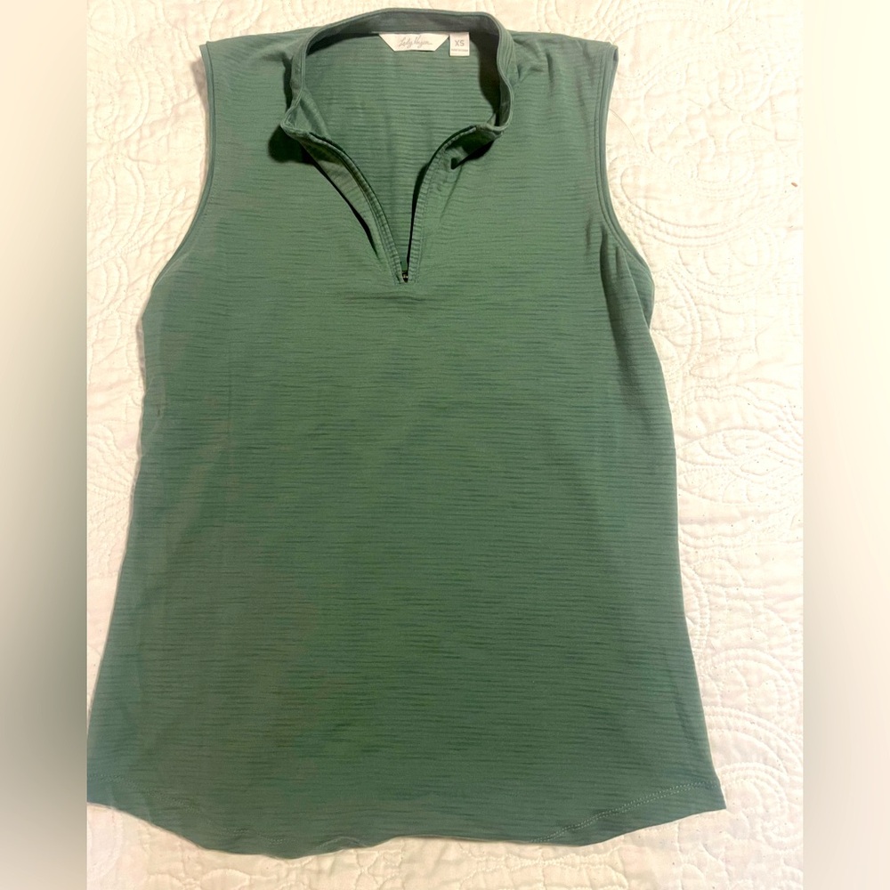 LADY HAGAN Women’s green Sleeveless Golf Shirt with collar